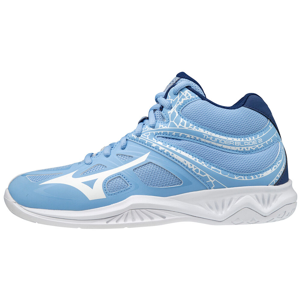 Scarpe Pallavolo Mizuno Thunder Blade 2 Mid Donna - Blu/Bianche - 42510-UGEA